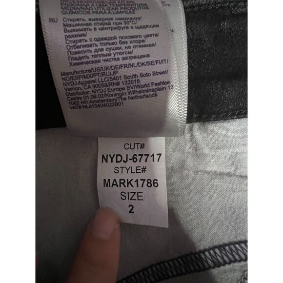 NYDJ Lift X Tuck Technology Distressed Alina Straight Leg Denim Jeans Black 2 - Picture 9 of 9